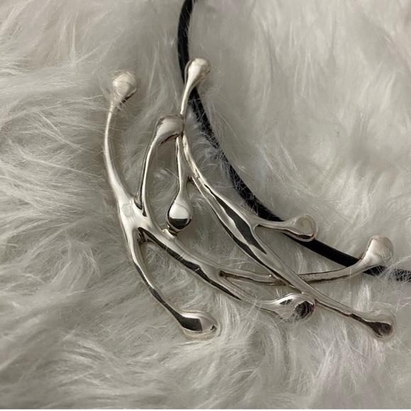 Hagit Gorali modernist splash sterling silver necklace choker jewelry - Picture 3 of 7